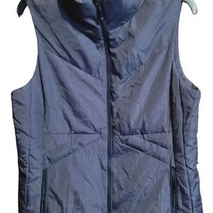 Champion Puffy Black Vest. Faux Fur Collar. Women's Large